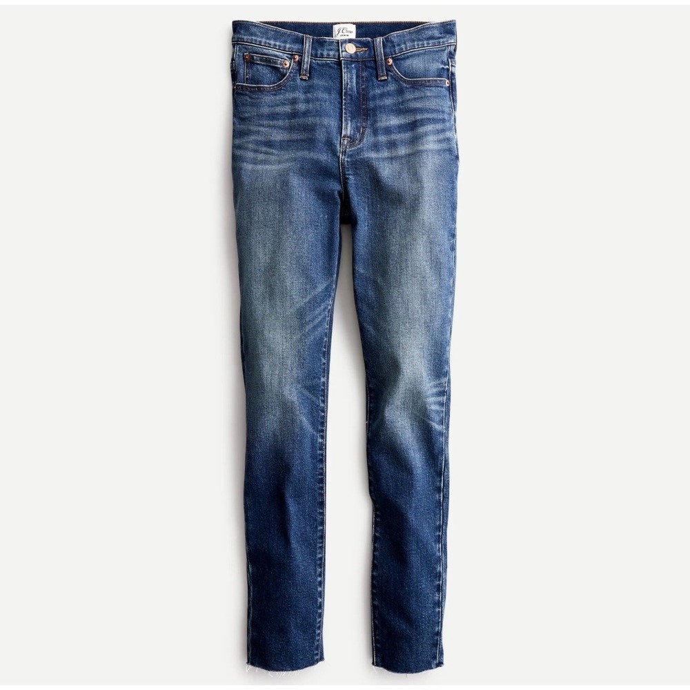 J.Crew 9 High-Rise Skinny Jeans Blue Raw Hem Denim Size 26